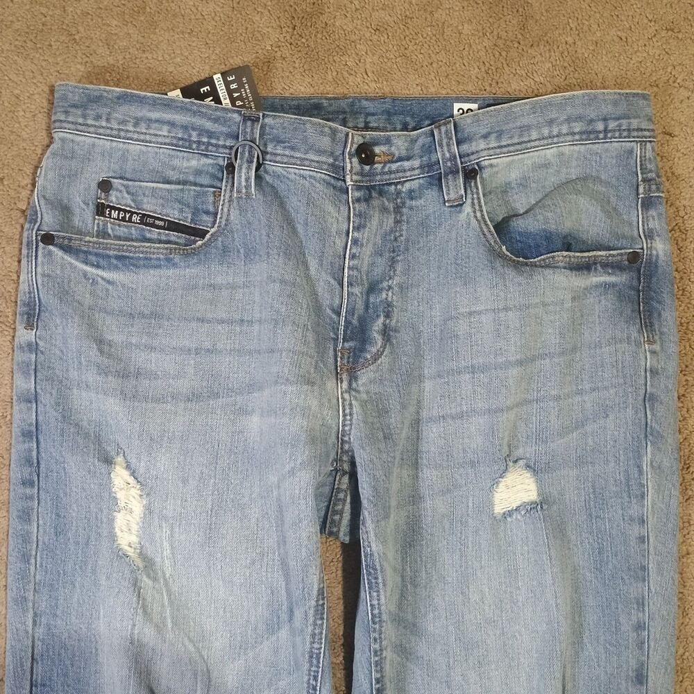 NWT‎ Empyre Skeletor Skinny Jeans Men 36 Distressed Ripped Super Stretch